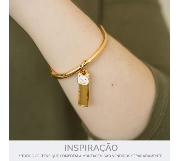 Pingente Gato Ouro com Resina 12mm