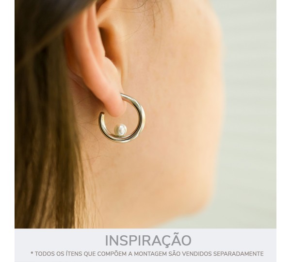 Brinco Argola com Pérola Níquel 19mm
