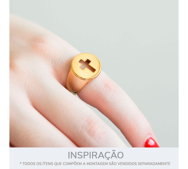 Anel Cruz Vazada Ouro N°13