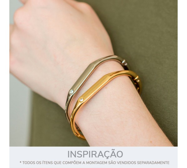 Pulseira Ouro com Strass 69mm