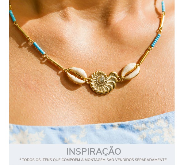 Pingente Búzio Ouro com Pérola 18mm