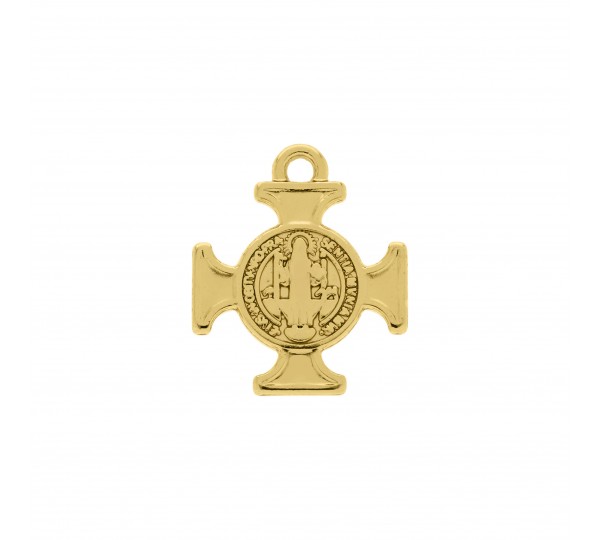Pingente Cruz de São Bento Ouro 22mm