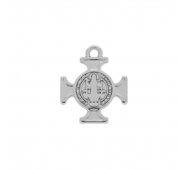 Pingente Cruz de São Bento Níquel 22mm