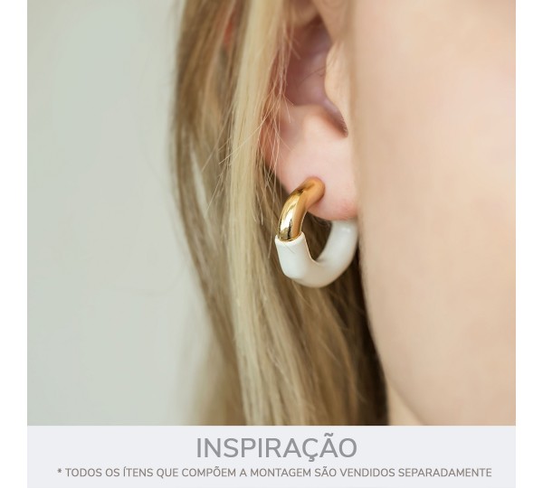 Brinco Ouro com Marfim 24mm