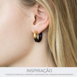 Brinco Dourado com Preto 24mm