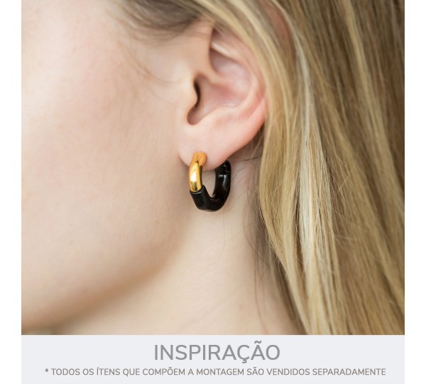 Brinco Dourado com Preto 24mm