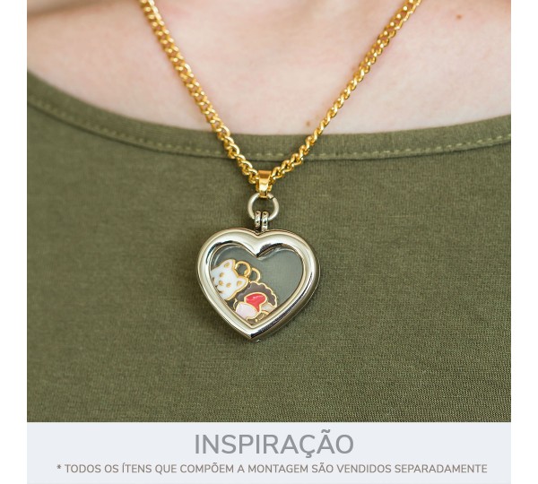 Pingente Relicário Coração Níquel 30mm