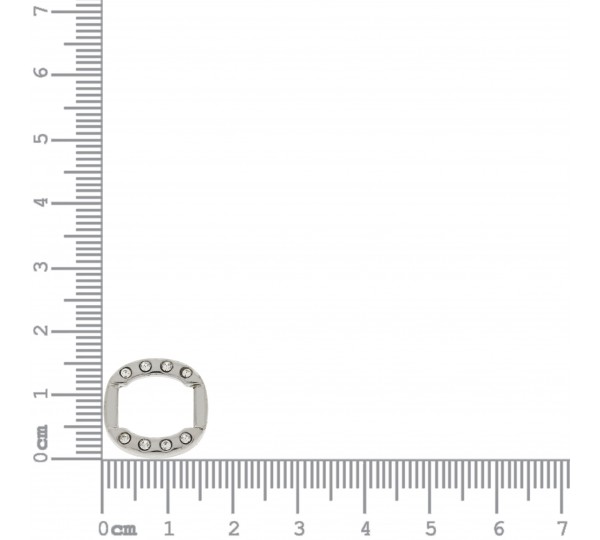 Passa Tira Níquel com Strass 16mm