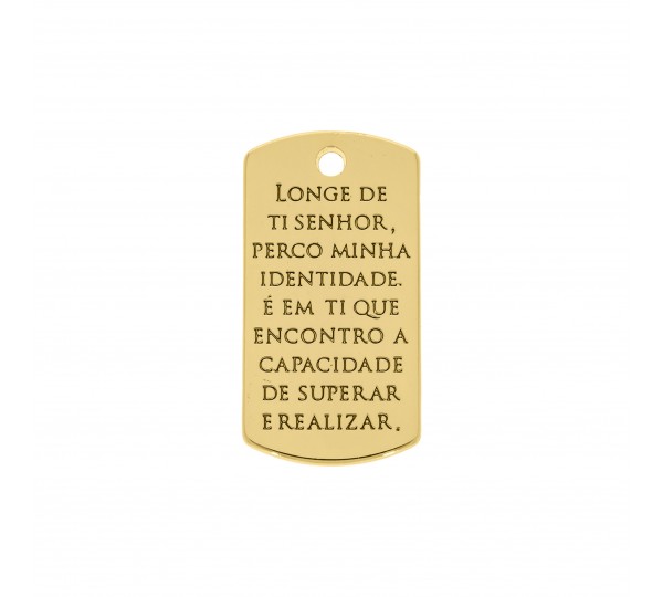 Pingente Retangular Identidade Ouro 35mm
