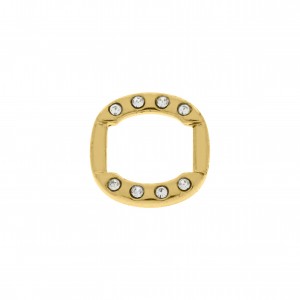 Passa Tira Ouro com Strass 16mm