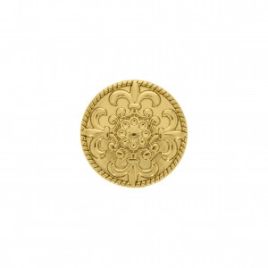 Botão Flor Para Costura Trabalhado Ouro 26mm