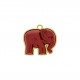 Pingente Elefante Ouro com Vermelho 27mm