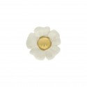 Base para Brinco Flor Ouro com Aplique Marfim 25mm