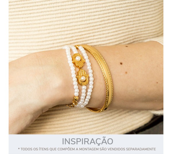 Base para Pulseira Ouro com Detalhes 67mm