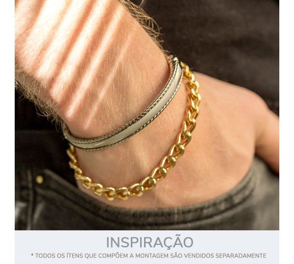 Base para Pulseira Níquel com Detalhes 67mm