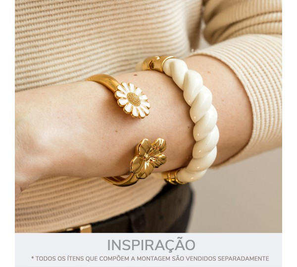 Ponteira Flor Ouro 28mm