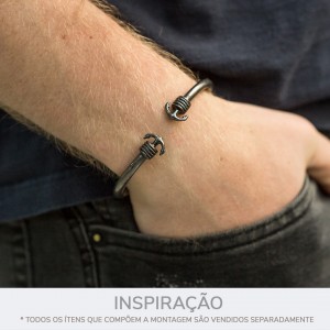 Base para Pulseira Âncora Prata Velho 74mm