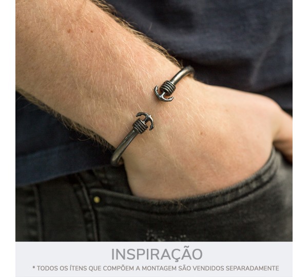 Base para Pulseira Âncora Prata Velho 74mm