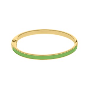Base para Pulseira Ouro com Resina Verde 67mm