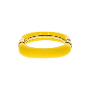Pulseira Quadrada Ouro com Aplique Amarelo 78mm
