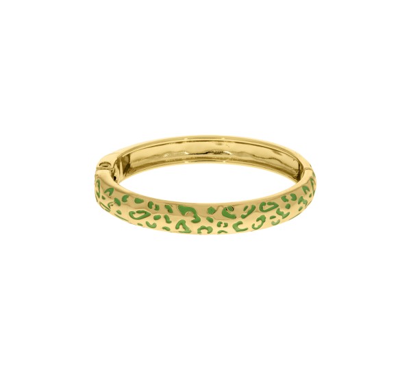 Pulseira Onça Pintada Ouro com Verde 71mm