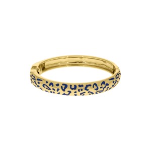 Pulseira Onça Pintada Ouro com Resina Azul 71mm