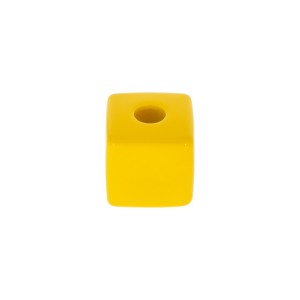 Ponteira Quadrada em Acrílico Amarelo 17mm