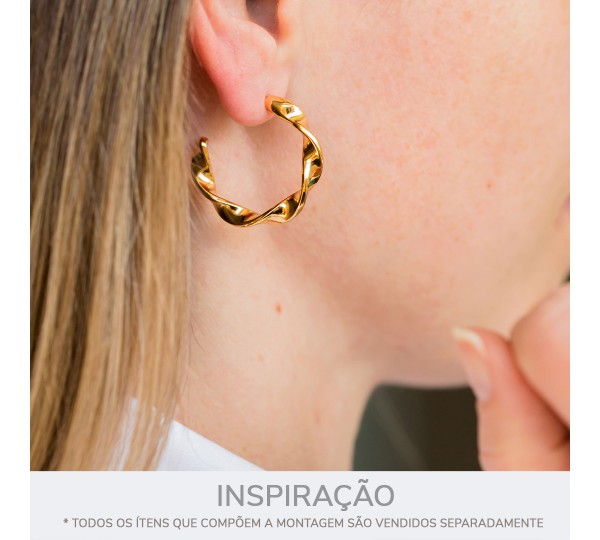Brinco Argola Torcida Ouro 28mm