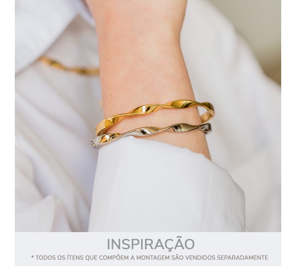 Bracelete Delicado Torcido Níquel 68mm