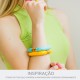 Bracelete Acrílico Azul com Ouro 78mm