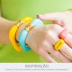 Bracelete Acrílico Azul com Ouro 78mm