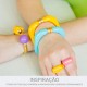 Bracelete Acrílico Azul com Ouro 78mm