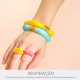 Bracelete Acrílico Amarelo com Ouro 78mm