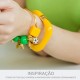 Bracelete Acrílico Amarelo com Ouro 78mm
