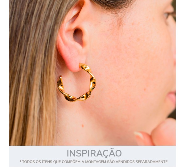 Brinco Argola Torcida Níquel 28mm
