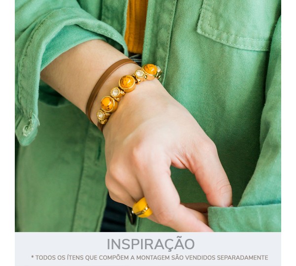 Passador Ouro com Strass Cristal 9mm