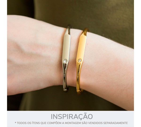 Pulseira Níquel com Strass 69mm