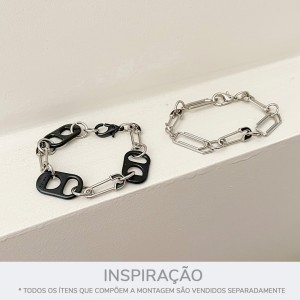 Pingente Joaninha Níquel com Resina Preta 24mm