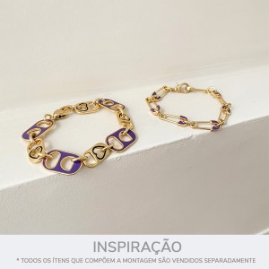 Pingente Lacre Latinha Ouro com Roxo 26mm