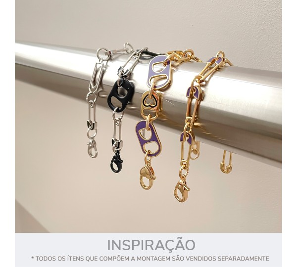Pingente Joaninha Ouro com Resina Roxa 24mm