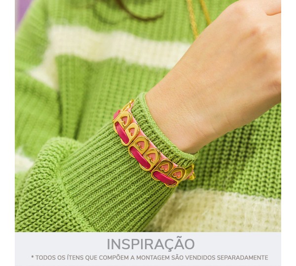 Pingente Lacre Coração Ouro com Roxo 20mm
