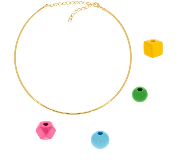 Kit Colar Colorido Ouro