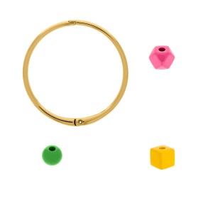 Kit Pulseira Colorida Ouro