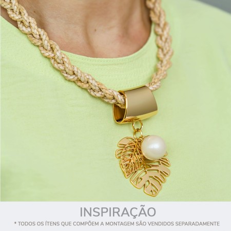 Cordão Trançado Bege 5mm