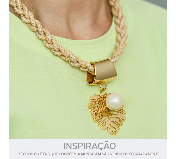 Tira Trançada Bege 5mm