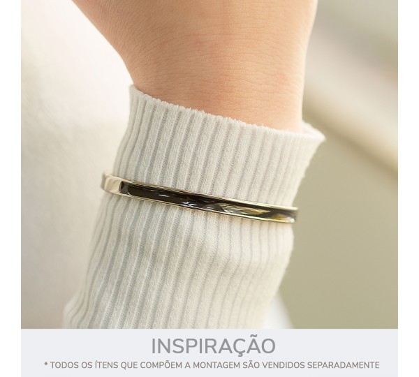 Pulseira Níquel com Preto 67mm