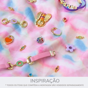 Bridão Olho Grego Ouro com Resina Lilás 62mm