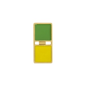 Passador Ouro com Resina Verde e Amarelo 27mm