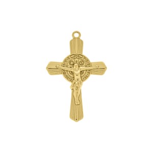Pingente Crucifixo São Bento Ouro 51mm