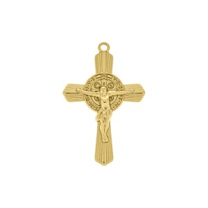 Pingente Cruz São Bento Ouro 51mm
